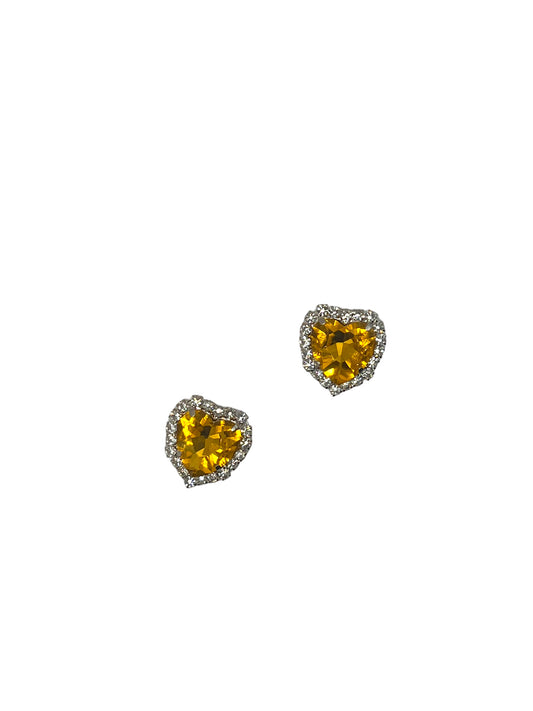 Yellow Heart Rhinestones